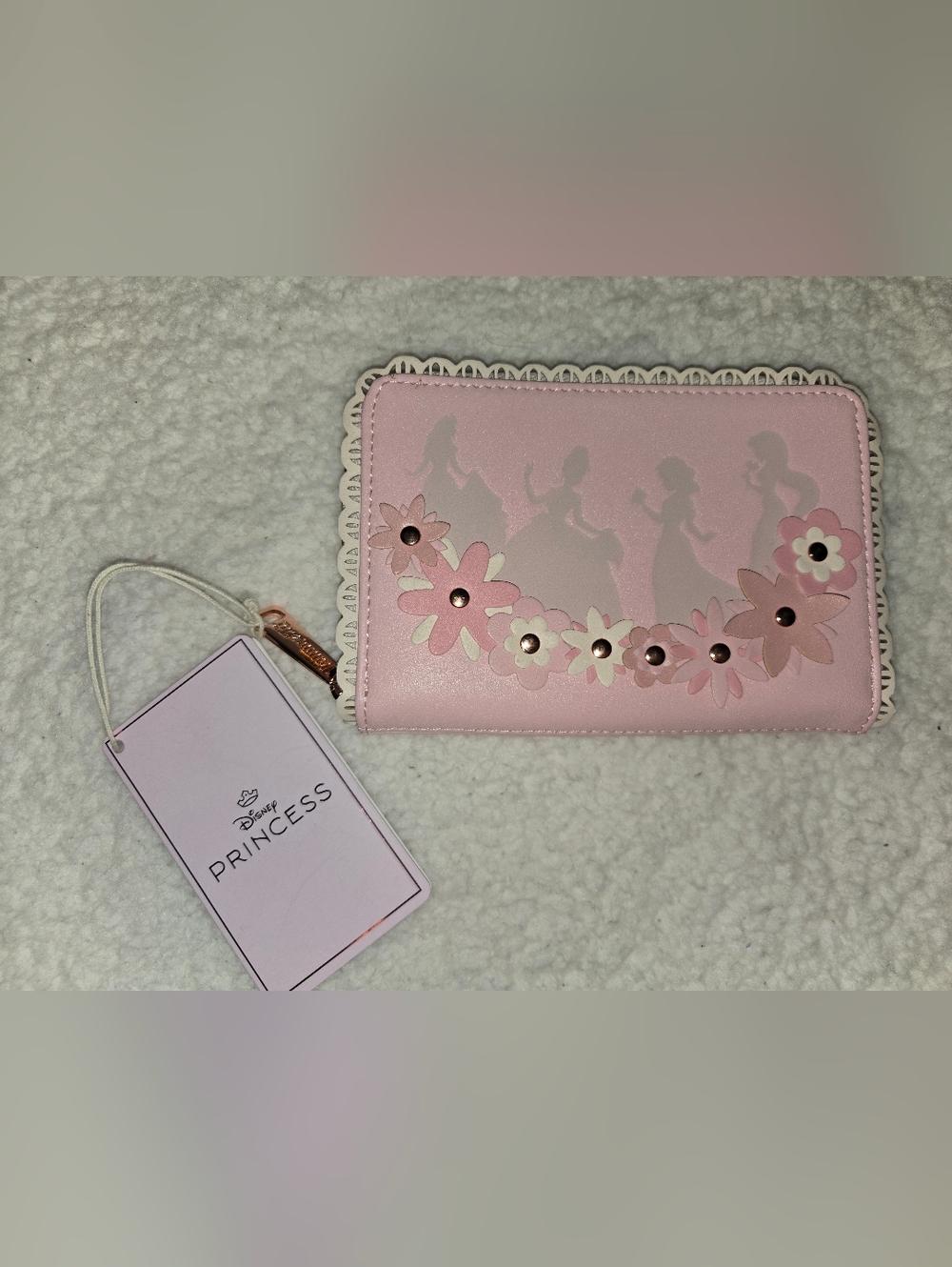 Loungefly Disney Princess Pink Floral Mini Zipper Wallet